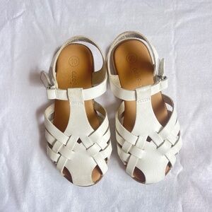 Cat and Jack Fisherman White Sandals girls 10